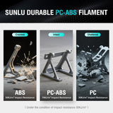 SUNLU PC-ABS 3D Filament 1.75mm 1KG, PC & ABS Hybrid 3D Filament, High-Strength, Paint & Plate Ready, Industrial-Grade, Heat-Resistant Spool, Dimensional Accuracy +/-0.02mm, 1KG Spool(2.2lbs), White SUNLU