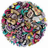 WingFun 1000 Piece Puzzle for Adults Round Puzzle Graffiti Music Puzzle Thick Sturdy Jigsaw Puzzle Art Puzzle Challenging Game WingFun