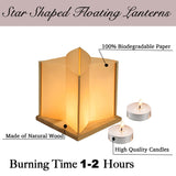 FuHigh 10Pack 6”Paper Floating Candle Lantern,Wooden Water Lanterns with Candles,Outdoor Patio Decor for Pool Parties,Wedding,Memorials,Garden (10Lanterns with Candles) FuHigh