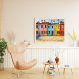 XTXGERL Paint by Numbers Kit for Adults Beginner burano Famous Old Town Italy DIY Frameless Painting by Numbers Canvas Acrylic Oil Painting for Home Decor Gifts 16"x20" XTXGERL