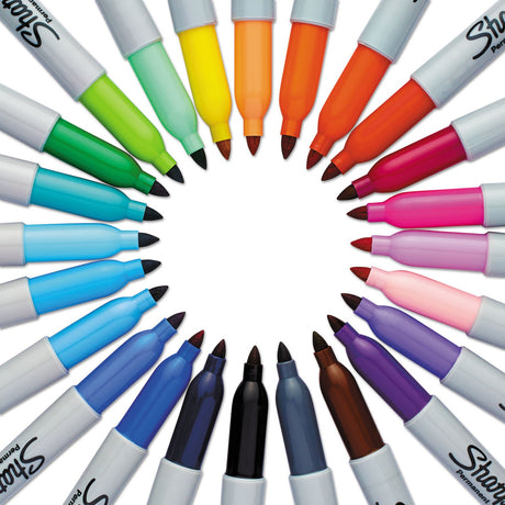 Sharpie Electro Pop Permanent Markers, Fine Tip, Marker Set, Assorted Colors, 24 Count - Coloring, Drawing, Art, Markers, Writing Sharpie