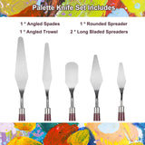 LIERFIS 11 Pcs Palette Knife Set, 5 Pcs Stainless Steel Palette Knives and 6 Pcs Plastic Scrapers, Painting Accessories for Oil Acrylic Canvas Painting Color Mixing Thick Paint Applications (Purple) LIERFIS