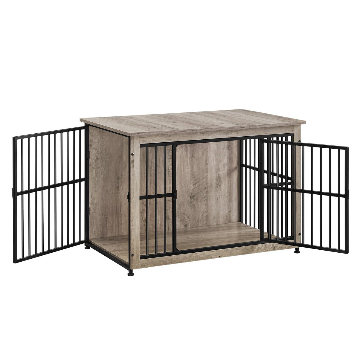 Feandrea Dog Crate Furniture, 38.6" Side End Table, Modern Kennel for Dogs Indoor up to 70 lb, Heavy-Duty Dog Cage with Enclosed Base, Double-Door Dog House, Heather Greige UPFC023G01 Feandrea