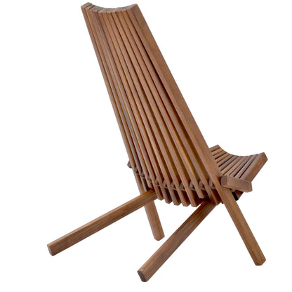 Knocbel Folding Chair, Wooden Low Profile Lounge Chair, Outdoor Patio for Solid Acacia Wood Porch Deck Lawn Garden Adirondark Chairs, Fully Assembled, 21.6" W x 30" D x 32.2" H