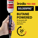 IRODA SOLDERPRO Butane Soldering Iron Kit Multi-Purpose 3-in-1 25-80W Pro Cordless Soldering Iron Box Set - Self-Igniting & Adjustable Flame, DIY Gift - Taiwan (90K) Iroda