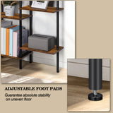 Shinoske 4-Tier Bookshelf,Small Triple Wide Bookcase for Books,CDs,Movies,Display Shelf with 10 Open Shelves for Living Room,Home Office,Balcony,Rustic Brown Shinoske