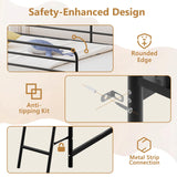 Bonnlo Low Loft Bed Twin Size, Metal Twin Bed Frame with Sloped Ladder & Safety Railings, Minimalist Space-Saving Design for Kids & Teens, Suitable for Bedrooms & Dorms, Mattress Not Included (Black) Bonnlo