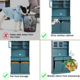 YOCONYO Double Tilt Out Trash Cabinet Storage Cabinet 20 Gallon with Two Solid Wood Hideaway Trash Holder Drawers, Dual Wooden Free Standing YOCONYO