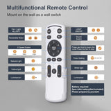 Ohniyou 52” Flush Mount Ceiling Fan with Lights, Remote & APP Control Low Profile Indoor Outdoor Ceiling Fans, Dimmable, Quiet DC Motor, Reversible, White Ohniyou