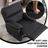 poplarbox Manual Recliner Chair with Lever Handle, 360° Swivel Elderly Rocker Recliner Chairs, Single Seat upholstered Recliner Sofa Chair for Living Room, Apartment (Black) poplarbox