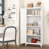 GREATMEET 65" Food Pantry Cabinet, Tall Kitchen Pantry Cabinet, White Metal Farmhouse Kitchen Cupboard with Doors and Adjustable Shelves for Dining Room, Living Room and Laundry GREATMEET