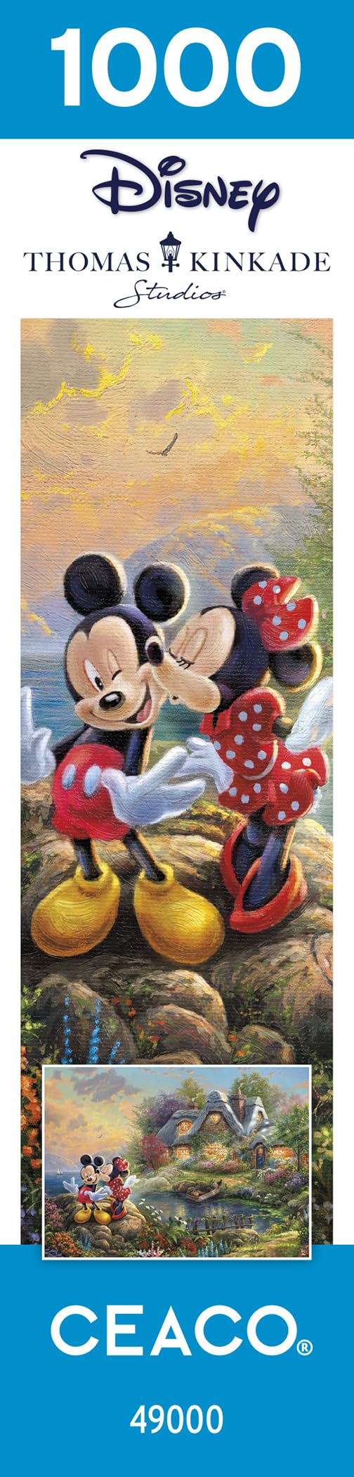 Ceaco - Thomas Kinkade - Disney - Mickey & Minnie - Sweetheart Cove - 1000 Piece Jigsaw Puzzle Ceaco