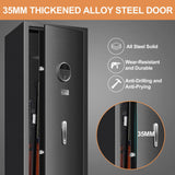 11-12 Large Biometric Gun Safes for Home Rifle and Pistols, Heavy Duty Anti-Theft Gun Safes for Rifles and Shotguns, Biometric Rifle Safe with Removable Gun Rack, LED Light and Pistol Pockets LIONSEN