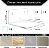 Trailwalk Acrylic Small Shelf,Mini Floating Wall Shelf,Wall Mounted Storage Shelf,for Pop Figures,Plant,Picture Photo Modern Wall for Office Bedroom Living Room,Clear (3 Pack) Trailwalk