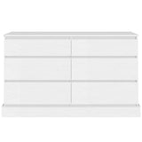 EPHEX 6 Drawer Dresser, Black Chest of Drawers, Storage Tower Clothes Organizer Closet, Double Dresser for Bedroom, Living Room, Entryway, 51.6''H x 15.7''W x 29.3''H White EPHEX