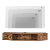 FITUEYES Floating TV Stand Wall Mounted TV Shelf Entertainment Center, Media Console with Cabinet Modern Component for Storage Hutch Under TV for Living Room Office,Rustic Brown FITUEYES