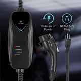 Lectron Level 1 J1772 Charger (WiFi Version) - 110V, 15 Amp, NEMA 5-15 Plug, 16 ft Extension Cord - Portable Electric Car Charger for J1772 Evs Lectron