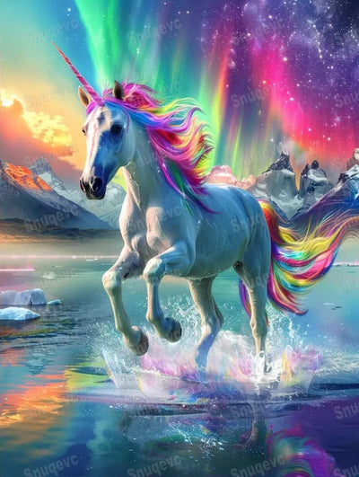Snuqevc 5D Diamond Painting Kits Painted Unicorn | Full Diamond Canvas DIY Gemstone Digital Oil Painting Crafts | for Room Decor Bathroom Decor | Gifts for Friends (12x16inch)