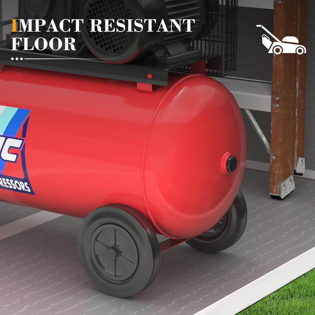 UDPATIO Outdoor Storage Shed 6 x 6 FT, Resin Garden Sheds Plastic Patio Outdoor Storage with Lockable Door for Tool, Bike, Garbage Can Gray White UDPATIO