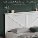 Yaheetech Wood Bed, Rubber Wood Platform Bed Frame with Headboard/Wood Slats, Farmhouse Style, No Box Spring Needed, Mattress Foundation, Noise-Free, Easy Assembly, Full Size, White Yaheetech