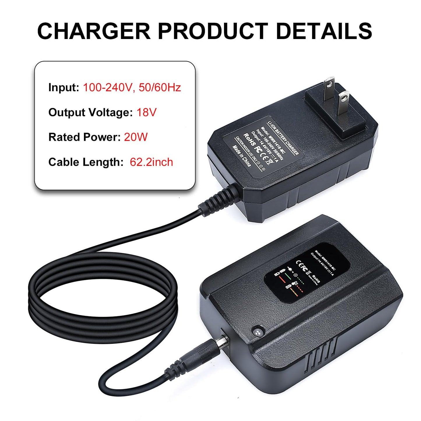 Battery Charger for Milwaukee 18V M18 Lithium Battery,Tool Replacement Rapid Charger Base for M18 Battery - WoodArtSupply