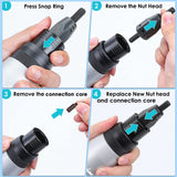uioxcv Cordless Rivet Tool, 2-in-1 Electric Rivet Nut Gun for Rivets(1/8'', 5/32'', 3/16") & Rivet Nuts (1/4",5/16",3/8"), Automatic Blind Rivet uioxcv