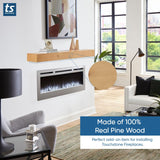 Touchstone Encase 84-Inch Floating Mantel for Electric Fireplaces – Rustic Solid Wood – Farmhouse Style Shelf – Natural Finish – Model 90008 Touchstone