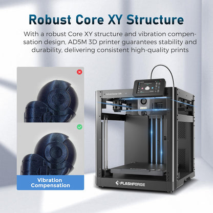 Flashforge Adventurer 5M 3D Printer, 600mm/s High-Speed 3D Printer with Auto Leveling, Quick Release Nozzle and PEI Plate, 8.7 x 8.7 x 8.7in - WoodArtSupply