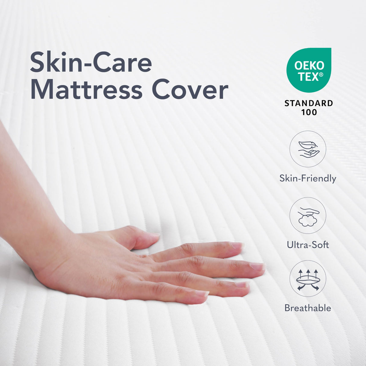 EPITEX Pure Comfort 10 Inch Queen Size Memory Foam Mattress – Air-Flow Memory Foam, Medium Plush for Pressure Relief and Motion Isolation, Breathable Pure Cotton Cover, CertiPUR-US Certified EPITEX
