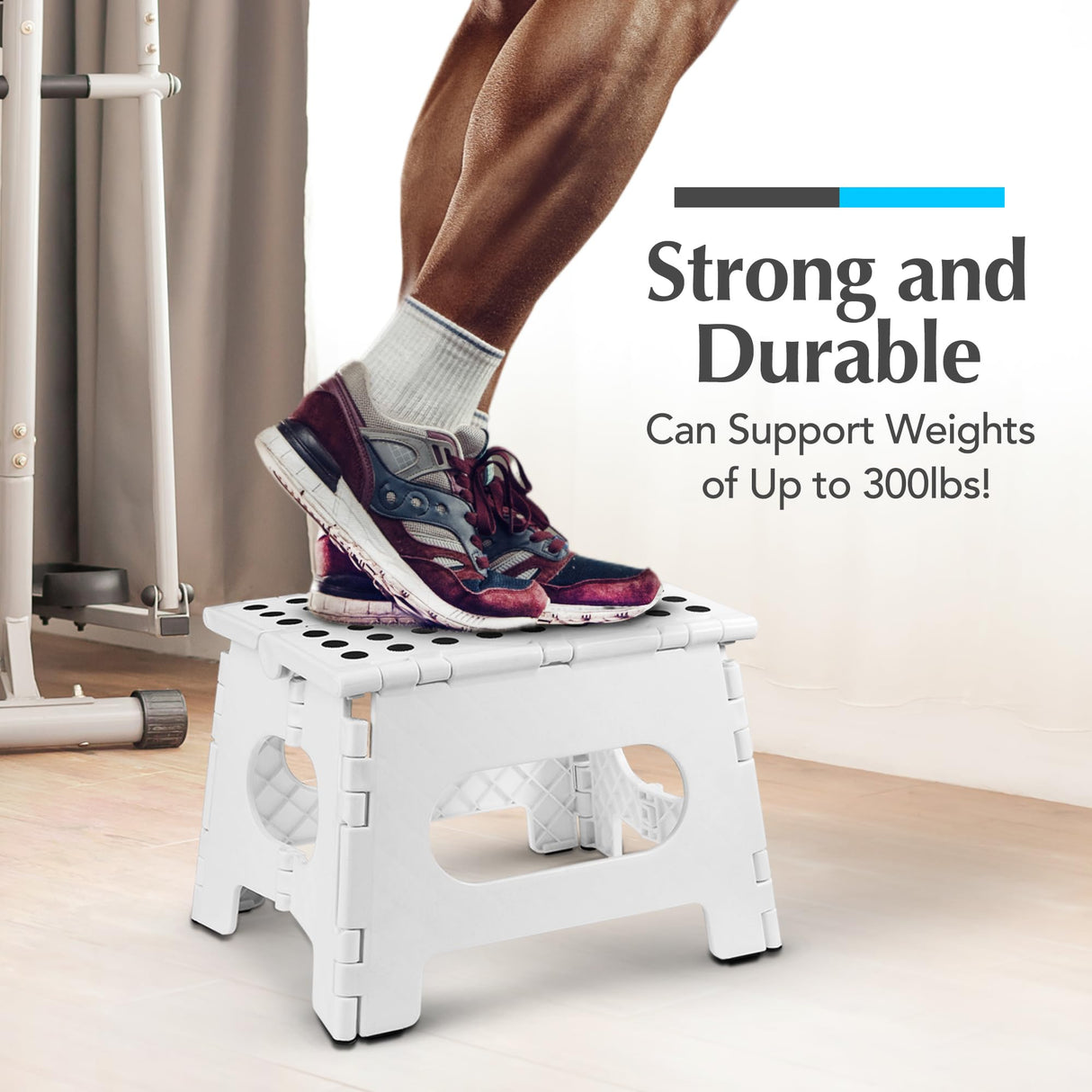 Handy Laundry Folding Lightweight Step Stool is Sturdy Enough to Support Adults and Safe Enough for Kids. Opens Easy with One Flip. Great for Kitchen, Bathroom or Bedroom. (White) Handy Laundry