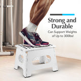 Handy Laundry Folding Lightweight Step Stool is Sturdy Enough to Support Adults and Safe Enough for Kids. Opens Easy with One Flip. Great for Kitchen, Bathroom or Bedroom. (White) Handy Laundry