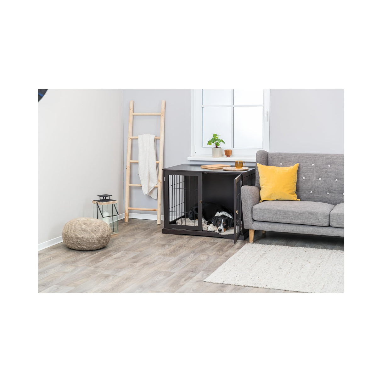 TRIXIE 38.7" Indoor Dog Crate, Wooden Crate Table for Dogs Up to 66 lb, Large Dog Kennel, Perfect in Any Room, Brown TRIXIE