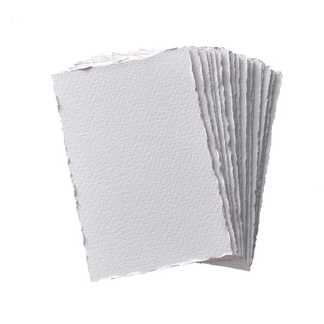 Deckle Edge Watercolor Paper, 100% Cotton, 140 LB, 300 GSM, 4x6”, 30 Sheets Mixed Media Paper for Dry & Wet Technique, Acid Free, tumuarta Blank Cards is Perfect for Greeting Cards & Thank You Notes tumuarta