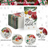 Horaldaily 100 Christmas Disposable Paper Decorative Guest Napkins, Xmas Balls for Party Lunch Dinner Kitchen Bathroom Horaldaily
