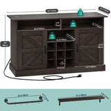 YITAHOME Buffet Cabinet with Storage, 52" Farmhouse Coffee Bar with Power Outlet, Floating Shelves, Multi-Functional Storage Sideboard Cabinet for Kitchen and Living Room (Rustic Brown) YITAHOME