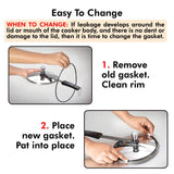 Hawkins Gasket for 3.5 to 8-Liter Pressure Cooker Sealing Ring, Medium, Black HAWKINS