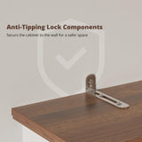 IRONCK Bookshelf with Storage Cabinet, 72" Tall Farmhouse Bookcase with Adjustable Shelves and Drawer, 4 Tier Open Shelf Bookcase with LED Lights for Home Office, Living Room, White/Walnut IRONCK