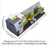 BEILOCKERY Metal Lathe RC-210E Automatic Inch/Metric Conversion 1100W Benchtop Electronic Gear Lathe Machine 50-2500rpm Variable Speed 8"*39" Electronic Pulse Precision Wood Horizontal Processer 110V BEILOCKERY