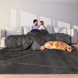 Edenleaf Oversized Blanket 120x120 Inches, Giant Huge Companion for Bed, Sofa,Travel and Camping, Extra Large Big Soft Blanket Fits The Whole Family and Outdoors, Dark Grey 10'x10' Edenleaf