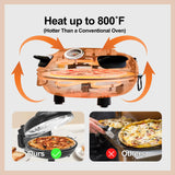 Upgrade Pizza Oven,12 Inch Electric Pizza Oven Indoor Portable,Stone Pizza Oven,1200W Portable Countertop Pizza Ovens with Viewing Window YIBAKE