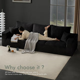 Boneless Sectional Cloud Couch Sofa for Living Room, 112" U-Shaped Modular Modern Lounge Sleeper Black Couches with Chaise, No Assemble, Cordury Compression Upholstered Sofas Gericco