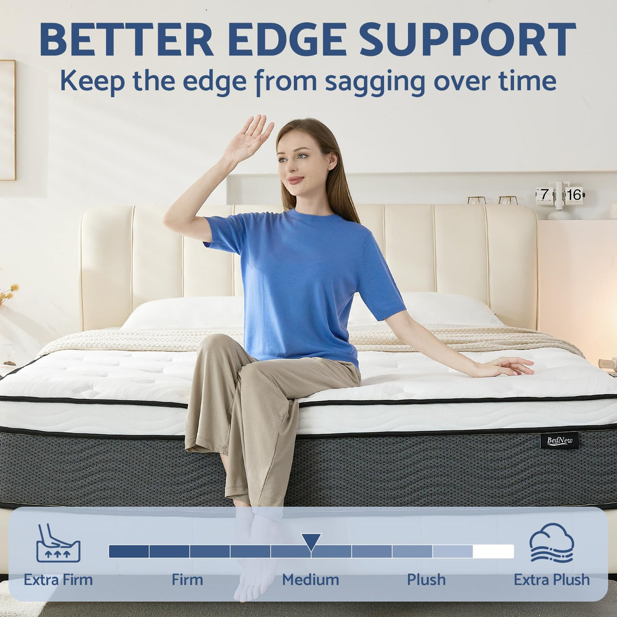 Full Size Mattress, 14 Inch Full Mattress in a Box, Hybrid Mattress with Gel Memory Foam, Pocket Springs Mattress for Motion Isolation, Pressure Relief, Firm Bednew