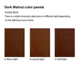 Eyisean Lighted Display Cabinet, 48" H Curio Cabinet with Open Storage Space, Tempered Glass Doors and Acrylic Mirrored Back Panel, Rack for Living Room (Bulb Not Included) (Walnut) Eyisean