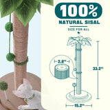 Aplatho Scratching Posts for Indoor Cats Adults - 33.2" Tall Cat Scratching Post with Sisal Rope - Cute Kitten Cat Tree Scratching Post with Interactive Ball Track Aplatho