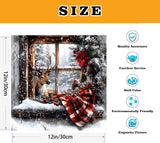 VIGEGU Christmas Paint by Numbers Kit for Adults with Framed,Deer Winter Landscape Paint by Number DIY Adult Paint by Number Kits for Wall Decor 12x12in VIGEGU