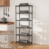 SINGAYE 6 Garage Heavy Duty Shelving Unit Kitchen Pantry Close Home Organizers and Storage Bathroom Shelf Laundry Room Organization Industrial Book Metal Wire Adjustable Shelves SINGAYE