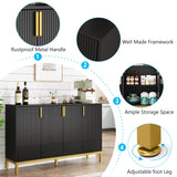 Tribesigns Luxury Buffet Cabinet with Storage, 59 Inch Kitchen Sideboard with 4 Doors, Coffee Bar Cabinet for Dining Room, Living Room, Black and Gold Tribesigns