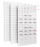 COLCUT Pegboard Organization System for Wall, 3 Pack Metal Pegboard (12x24 Inch) with 58 Hooks, Perfect for Home Office, Kitchen, Craft Room, Living Area and Indoor Porch,White COLCUT