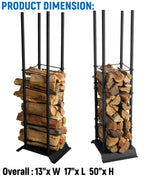 LEOPO Industrial Fireplace Log Holder Tower, Frame Indoor Outdoor Log Holder, Heavy Duty Wood Rack for Firewood LEOPO