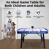 48" Air Hockey Game Table, Powered Ice Hockey Game Table Combines Bowling and Shuffleboard, Arcade Games Machines for Home with Round Corner Hyner